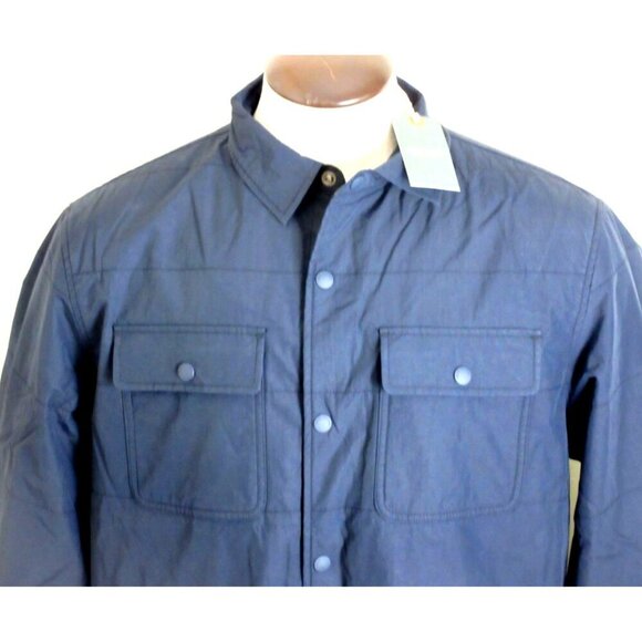 OOBE Brand Men's Eades Snap Front Overshirt Nylon Jacket True Navy Blue NWT - Picture 2 of 7